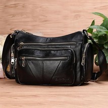 Women Genuine Leather Shoulder Bag Large Capacity Female Multi-pocket Shopping H - £63.93 GBP