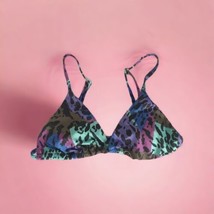 Victoria&#39;s Secret Womens Swimsuit Top Size M Medium Purple Blue Triangle... - $20.47