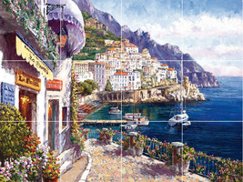 Italy amalfi coast cinque terre  Mediterranean sea ceramic tile mural backsplash - £70.05 GBP+