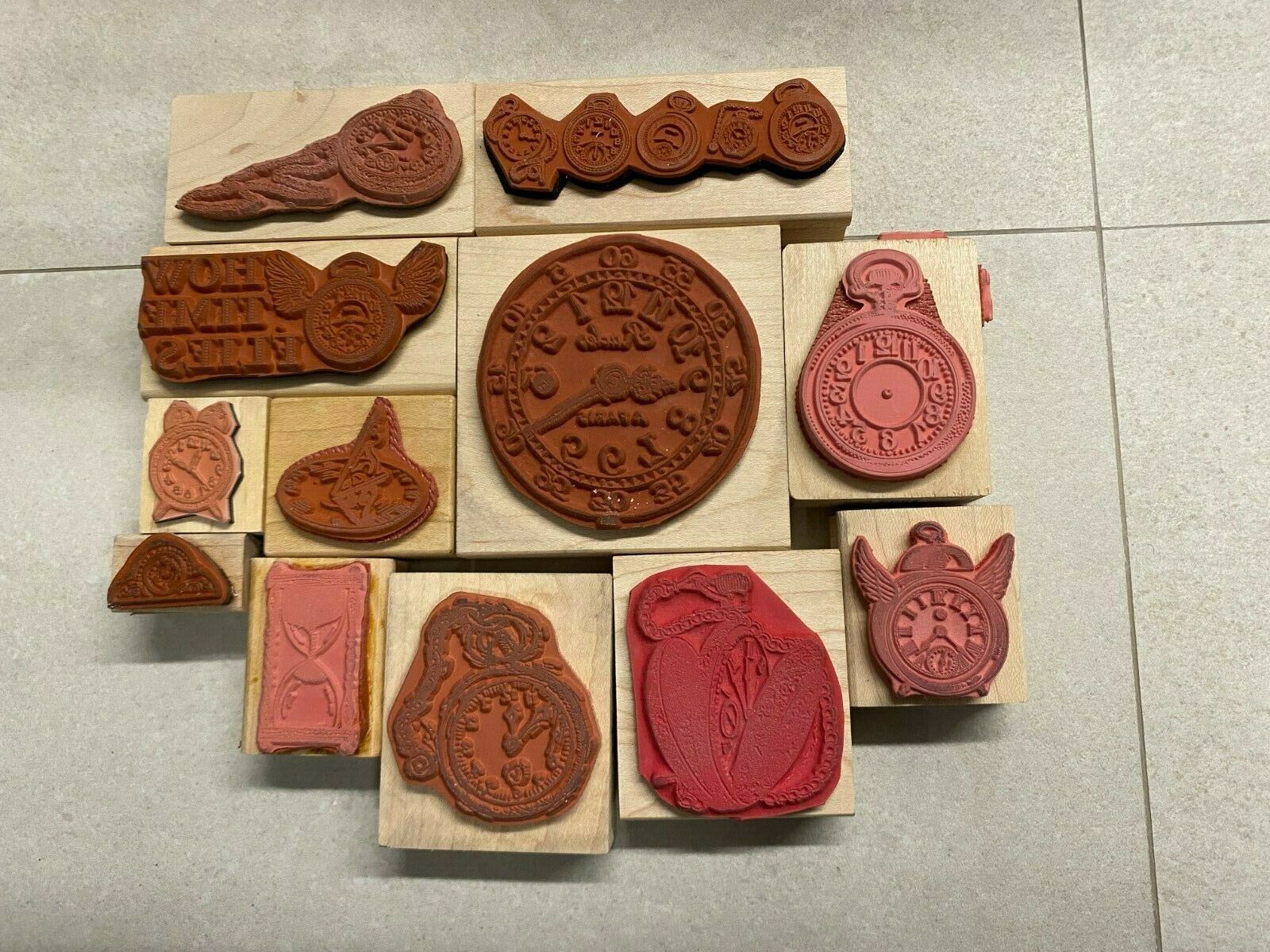 All About Time Clocks New Wood Mounted Rubber Stamps Buy More & Save! Item image 2