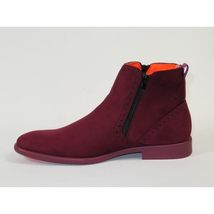 Men's TAYNO Chelsea Chukka Soft Micro Suede Zip up Boot Coupe S Wine image 8