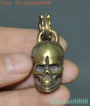 Bronze Skull Human Skeleton Death Head Amulet Pendant Tibetan Buddhist Temples - £5.84 GBP