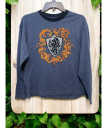 Fire Dragon Gryphon Heraldry Coat of Arms Long Sleeve Blue Shirt CRB Siz... - $30.08 CAD