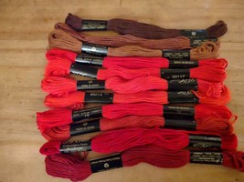 J&amp;P Coats Hot Pink Red Brown Embroidery Floss Cross Stitch Thread Variet... - $14.25