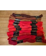 J&amp;P Coats Hot Pink Red Brown Embroidery Floss Cross Stitch Thread Variet... - £11.20 GBP