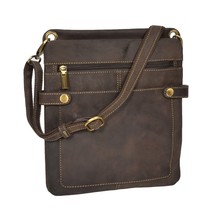 DR390 Large Size Leather Sling Bag Oil Brown - £44.30 GBP