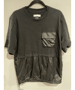 Mixed Media Streetwear Tshirt-Standard Cloth-Black Cotton/Poly SS Pocket... - £11.83 GBP