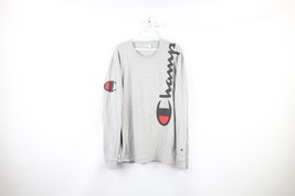 Champion Mens Large Faded Heavyweight Spell Out Big Logo Long Sleeve T-S... - $19.75