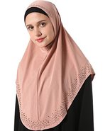 Women&#39;s Modest Muslim Rhinestones Instant Hijab Jersey Headscarf  - £13.35 GBP