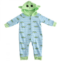 Star Wars Grogu Infant Hooded Fleece Coveralls with Ears Multi-Color - $15.99