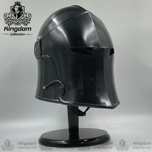 Medieval Spartacus Fantasy Barbute Helmet Knight Helmet Silver Finish wi... - £104.24 GBP