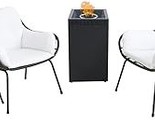 Mod Furniture Bali 4-Piece Modern Outdoor Fire Pit Chat Set With Handwov... - £1,156.74 GBP