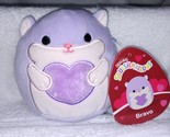Squishmallows  Bravo the Light Purple Hamster holding Purple Heart 5&quot; NWT - £10.86 GBP