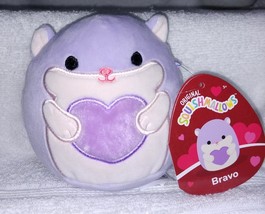 Squishmallows  Bravo the Light Purple Hamster holding Purple Heart 5&quot; NWT - £10.98 GBP
