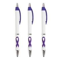 3 Alzheimers Awareness Purple Ribbon Ballpoint Pens Cystic Fibrosis Lupus - £4.68 GBP