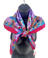 Vintage Scarf Glentex JCPenney NEW Pink Purple Blue Floral Romantic Prep... - $49.83