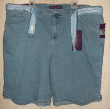 Nwt Womens $46 Gloria Vanderbilt Amanda Classic Fit Denim Bermuda Shorts 24W - £22.04 GBP