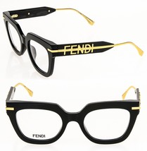 FENDI FENDIGRAPHY HOBO LOGO 50065 001 Black Eyeglass Optical Frame 50mm ... - £400.00 GBP