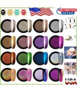 Chameleon Chrome Nail Powder Set - 16 Jars with Mirror &amp; Holographic Eff... - $350.61 MXN