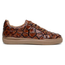 Belvedere Kingstone Genuine Pirarucu Leather Lace Up Sneakers Ant. Almond Br02 image 2