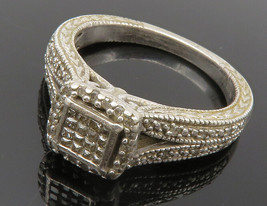 925 Sterling Silver - Vintage Genuine Diamonds Split Band Ring Sz 7 - RG12489 - £76.49 GBP