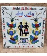 VTG 1950s Swedish Dalmalningar Folk Art Tile Wedding Good Luck No 134 Be... - $62.62