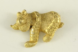 Modern Costume Jewelry Gold Tone Faceted Asian Bear Animal Brooch Pin By Js - £9.42 GBP