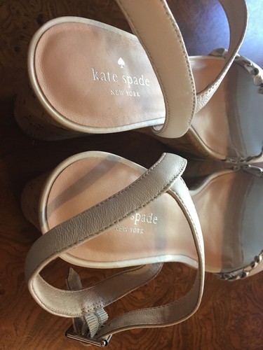 Kate Spade Tomas Ruffle Platform Wedges Sandals white sz 10 new Item image 7