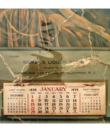 1939 Sickel&#39;s Liquor Store Antique Calendar Pin-Up Girl Art Lakewood NJ ... - $54.84 CAD