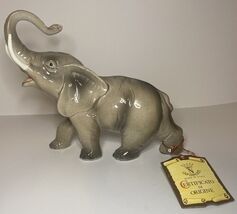 Capodimonte Elephant Italy with Tags Large Certification Of Authenticity - $83.21