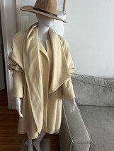 Vintage London Fog Ivory Wool Padded Oversized Coat With Scarf Size 16 - $1,618.10 MXN