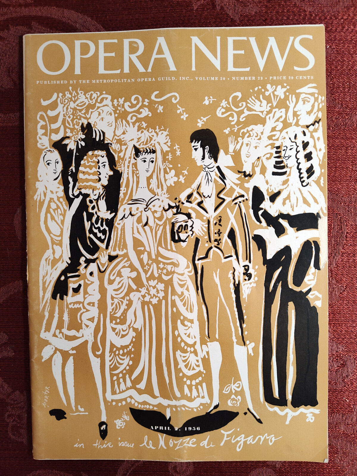 RARE Metropolitan OPERA NEWS Magazine April 2 1956 Le Nozze de Figaro Mo... - $14.40