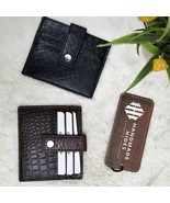 Croc-Embossed Leather Card Holder Set: Handmade, 8-Card Slots - $1,884.93 MXN