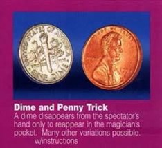 Dime and Penny Illusion - Dime &amp; Penny - Similar to Scotch and Soda Illusion - £13.22 GBP