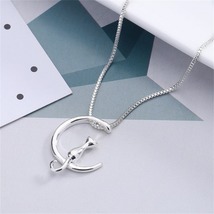Silver-Plated Cat Pendant Necklace - £10.54 GBP