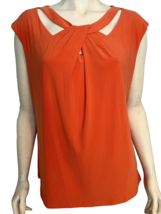 NWT Kasper Orange Knit Sleeveless Scoop Neck Top Size XL - £22.77 GBP
