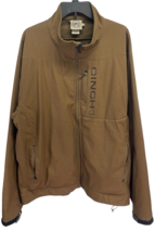 Cinch Men’s Full Zip Lined Jacket Soft Shell Conceal Carry Pocket Brown ... - £42.16 GBP