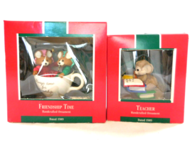 1989 Hallmark Keepsake Ornament Teacher + Hallmark Keepsake Ornament 1989 Friend - $8.91