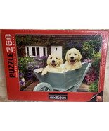 OVER 250 PIECE JIGSAW PUZZLE. Anatolian Puppies In Wheelbarrow - $267.12 MXN