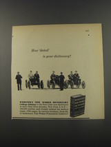 1956 Webster&#39;s New World Dictionary Ad - Horseless Carriages - £14.78 GBP