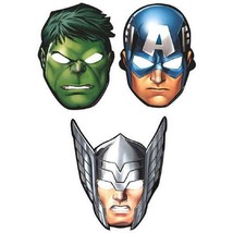 Marvel Avengers Assemble Party Favor Masks Hulk Captain America Thor Iron Man 8 - £4.19 GBP