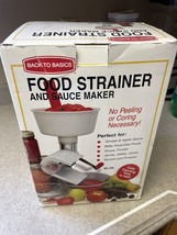 Back To Basics Food Strainer &amp; Sauce Maker With Box Needs New Gasket - $34.00