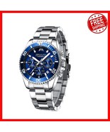 Stylish Men&#39;s Chronograph Watch - Stainless Steel, Waterproof, and 5.89 ... - $1,174.57 MXN