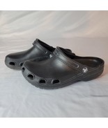 Crocs Classic No Holes Solid Black Comfort Rubber Clogs Men&#39;s 7 Women 9 ... - £19.45 GBP