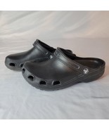 Crocs Classic No Holes Solid Black Comfort Rubber Clogs Men&#39;s 7 Women 9 ... - $33.83 CAD