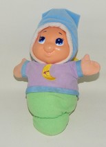 Playskool Glo Worm Plush Lullaby Musical Nightlight Face Blue Green Works 2003 - $15.99