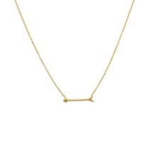 16&quot;+2&quot; 14K Yellow Gold Plated Arrow Design Pendant Necklace 925 Sterling Silver - £77.98 GBP