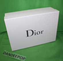 Dior White Pebble Empty Gift Box With Black Lettering Logo Filler And Ti... - $29.69