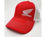 Honda Motorcycles Curved Bill Cap Hat Trucker Mesh Snapback Red &amp; White  - $24.74