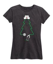 $32 Instant Message Stethoscope Christmas Tree &amp; Hat Relaxed Tee Small NWOT - $7.81 CAD